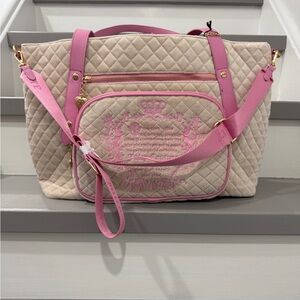Pink and Cream Quilted Women's Bag